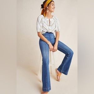 Pilcro Letterpress x Anthropologie High Rise Bootcut Medium Wash Jeans Size 32